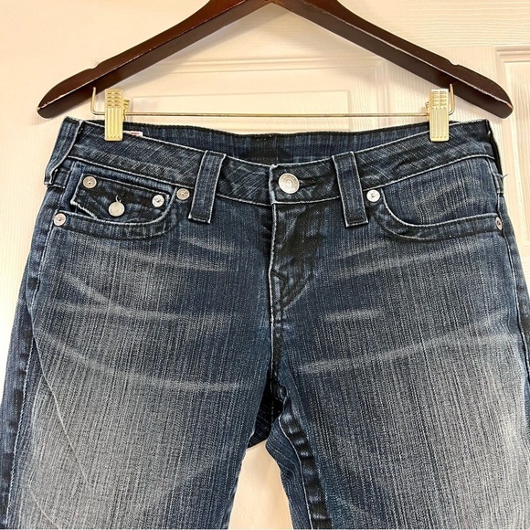 True Religion Women's Low rise Angle Wings Flap​ dark washed size 29 - Picture 3 of 9